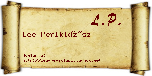 Lee Periklész névjegykártya